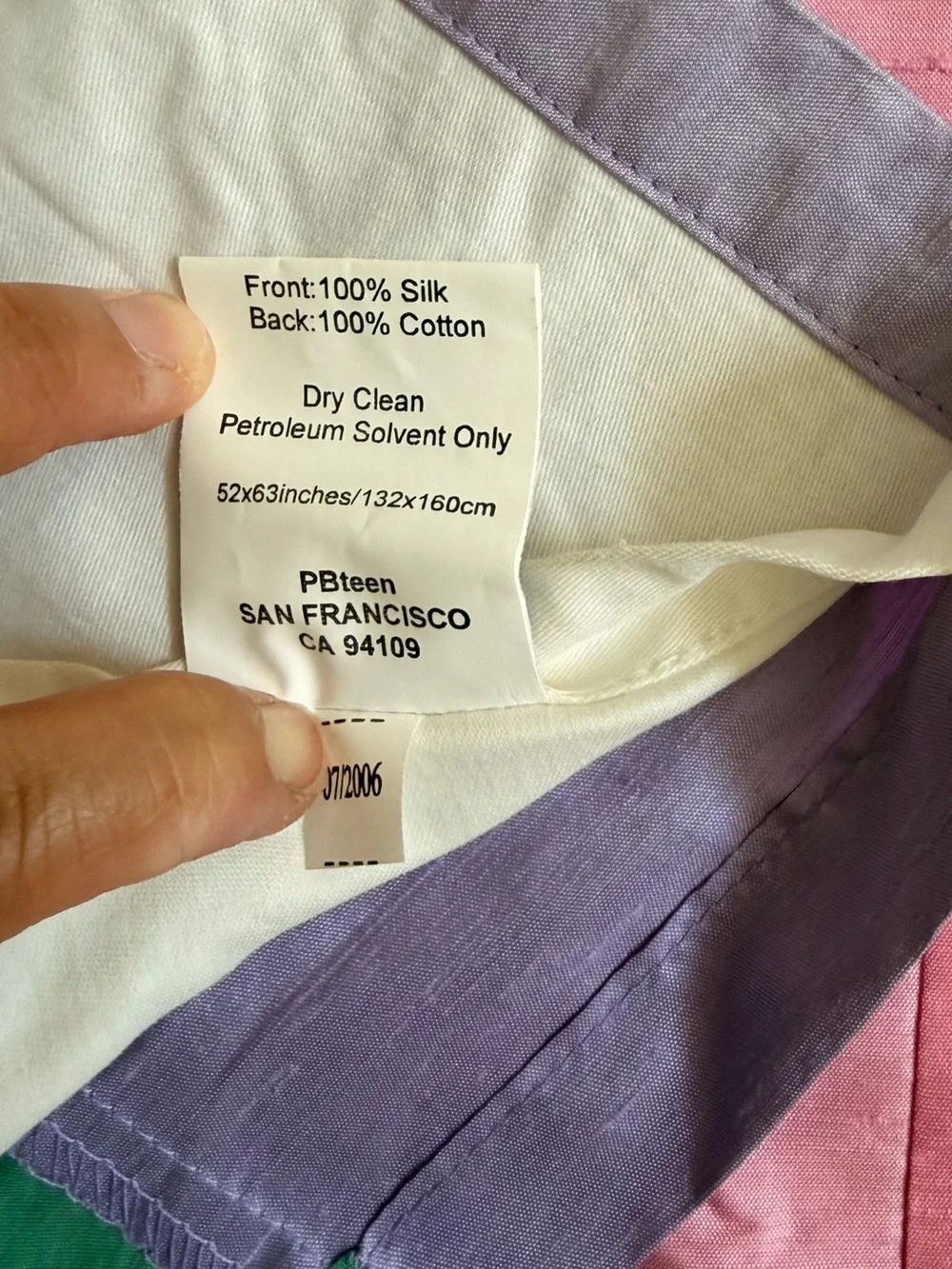 Pottery Barn PB Teen Striped Pastel Curtain Panels Multi Color 100% Silk 2 Sizes